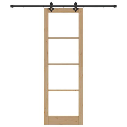 Sliding Door Other Manual Brown 30.7 x 91.3 in Wood and metal