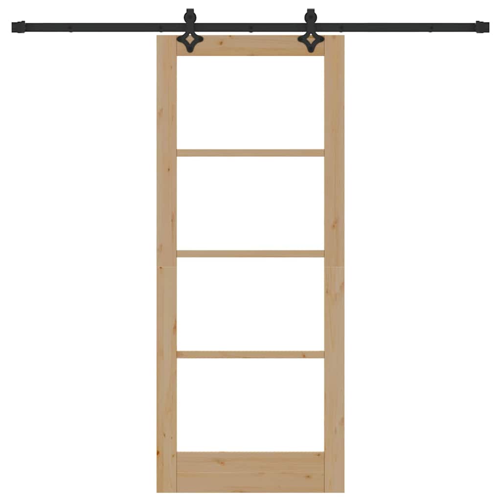 Sliding Door Other Manual Brown 32.7 x 79.5 in Wood and metal