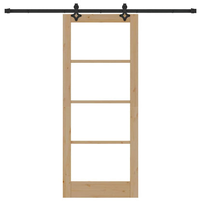 Sliding Door Other Manual Brown 32.7 x 79.5 in Wood and metal