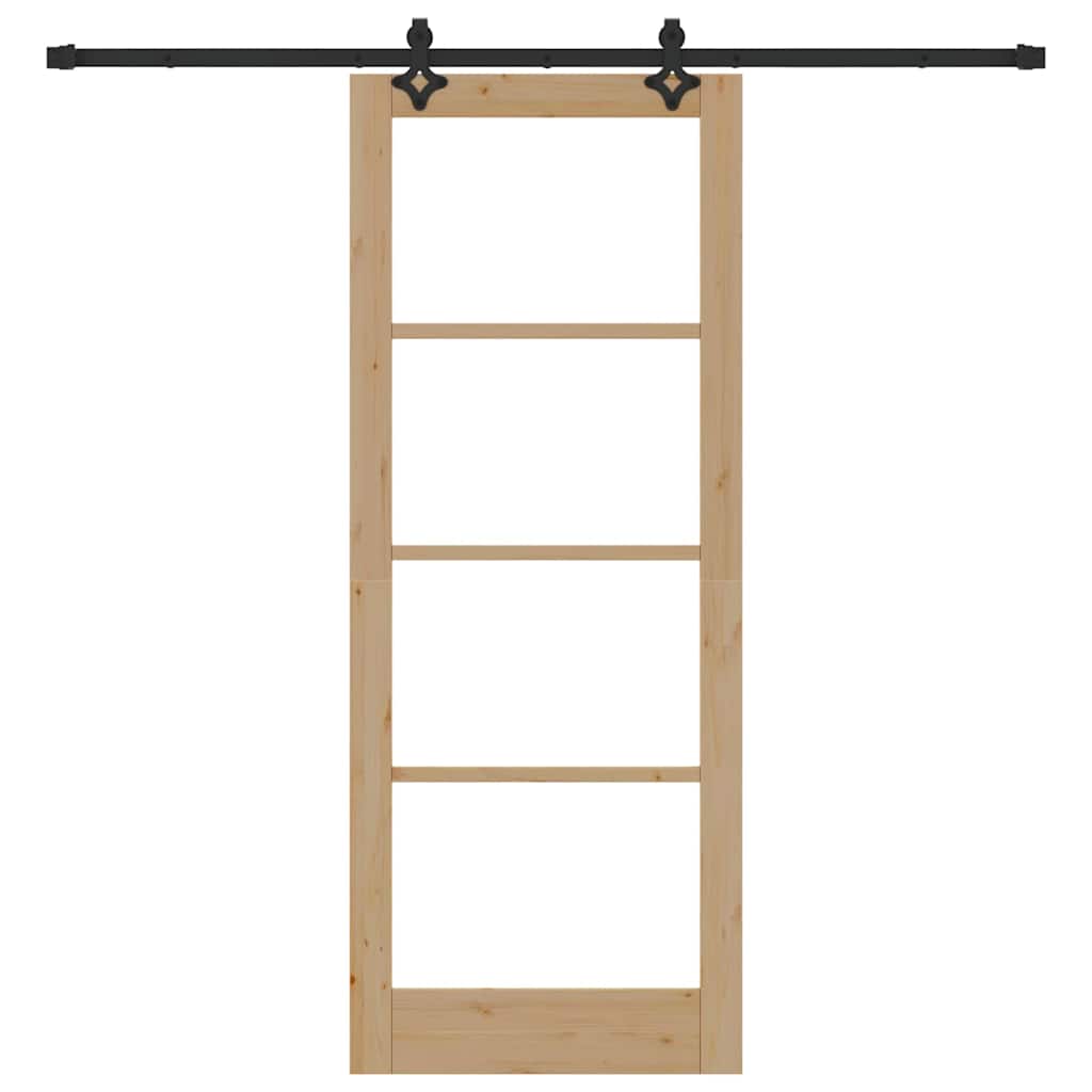 Sliding Door Other Manual Brown 32.7 x 83.1 in Wood and metal