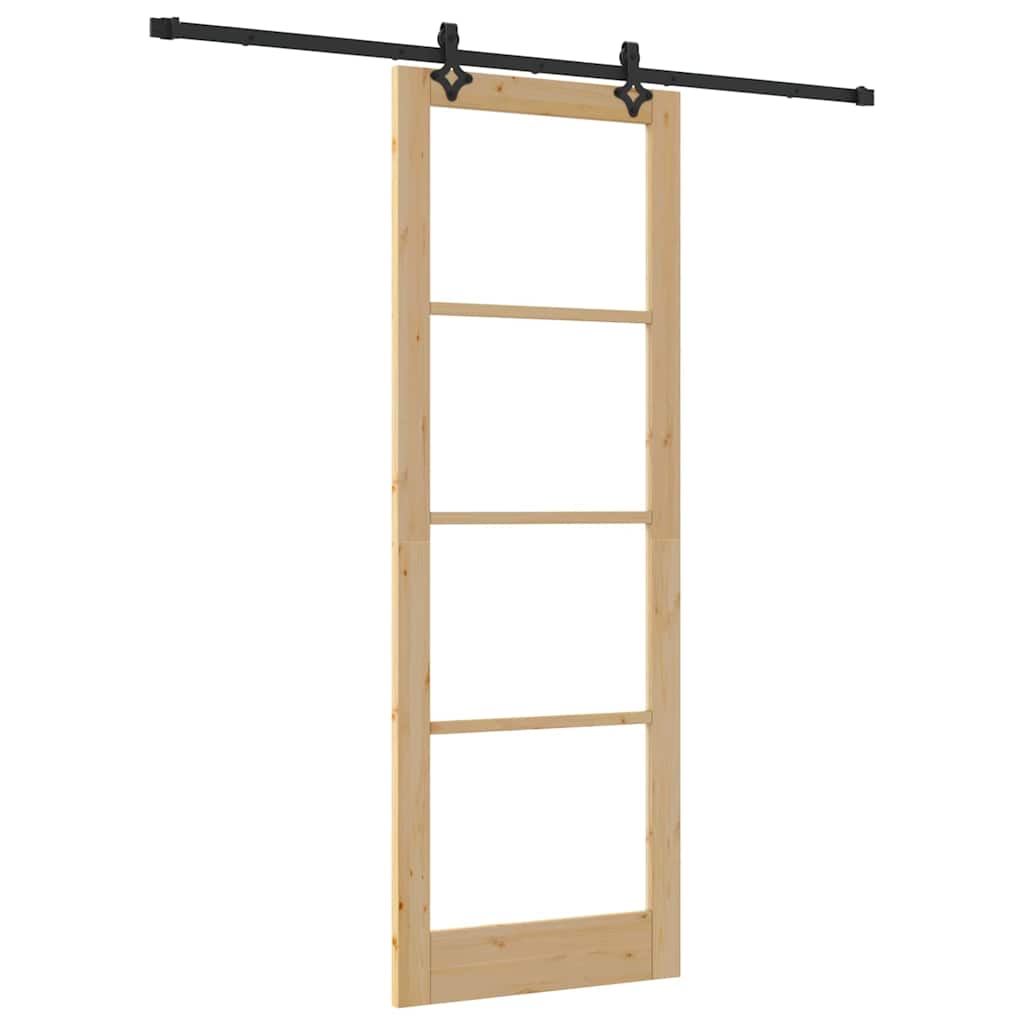Sliding Door Other Manual Brown 32.7 x 91.4 in Wood and metal