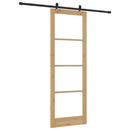 Sliding Door Other Manual Brown 32.7 x 91.4 in Wood and metal