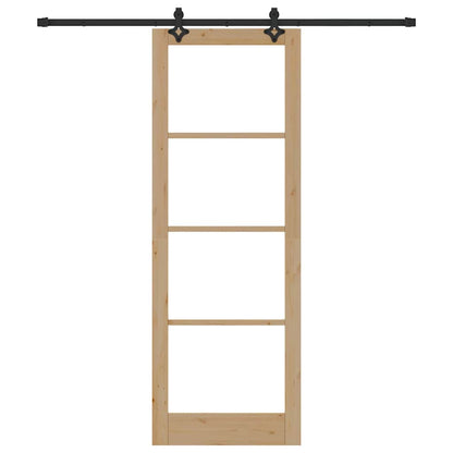 Sliding Door Other Manual Brown 32.7 x 91.4 in Wood and metal