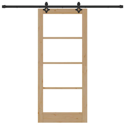 Sliding Door Other Manual Brown 33.9 x 78.1 in Wood and metal