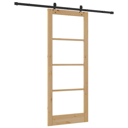 Sliding Door Other Manual Brown 33.9 x 83.1 in Wood and metal