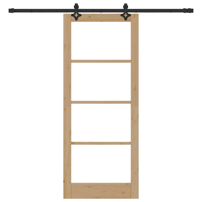 Sliding Door Other Manual Brown 33.9 x 83.1 in Wood and metal