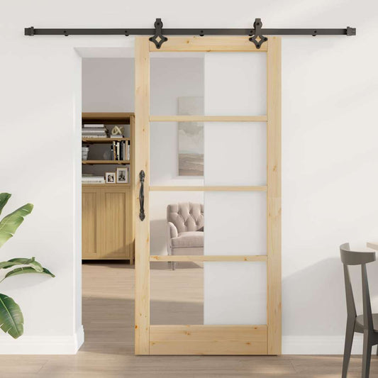 Sliding Door Other Manual Brown 36.6 x 79.5 in Wood and metal