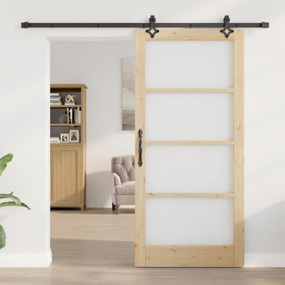 Sliding Door Other Manual Brown 36.6 x 79.5 in Wood and metal