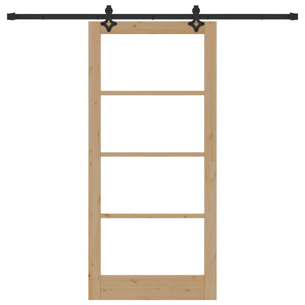 Sliding Door Other Manual Brown 36.6 x 79.5 in Wood and metal