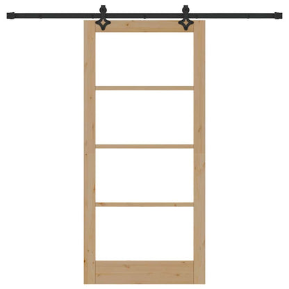Sliding Door Other Manual Brown 36.6 x 79.5 in Wood and metal