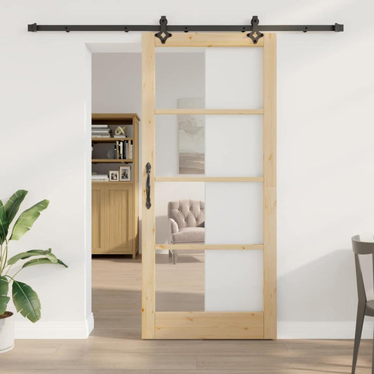 Sliding Door Other Manual Brown 36.6 x 83.1 in Wood and metal