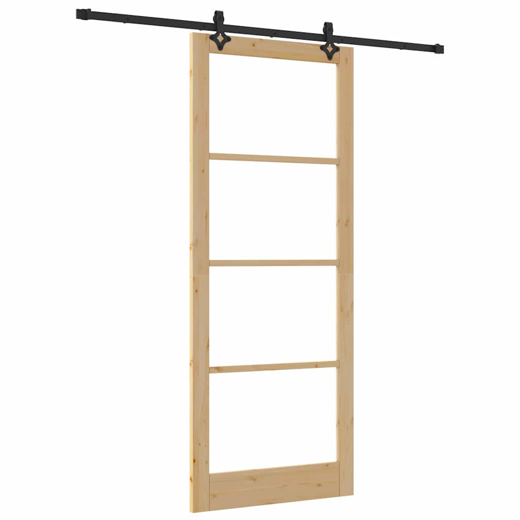 Sliding Door Other Manual Brown 36.6 x 91.3 in Wood and metal