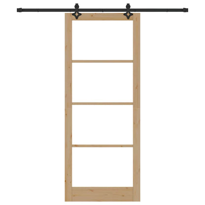 Sliding Door Other Manual Brown 36.6 x 91.3 in Wood and metal