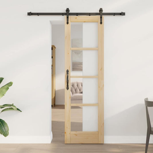 Sliding Door Manual ORKDAL Brown 24 x 78.2 in Wood and metal