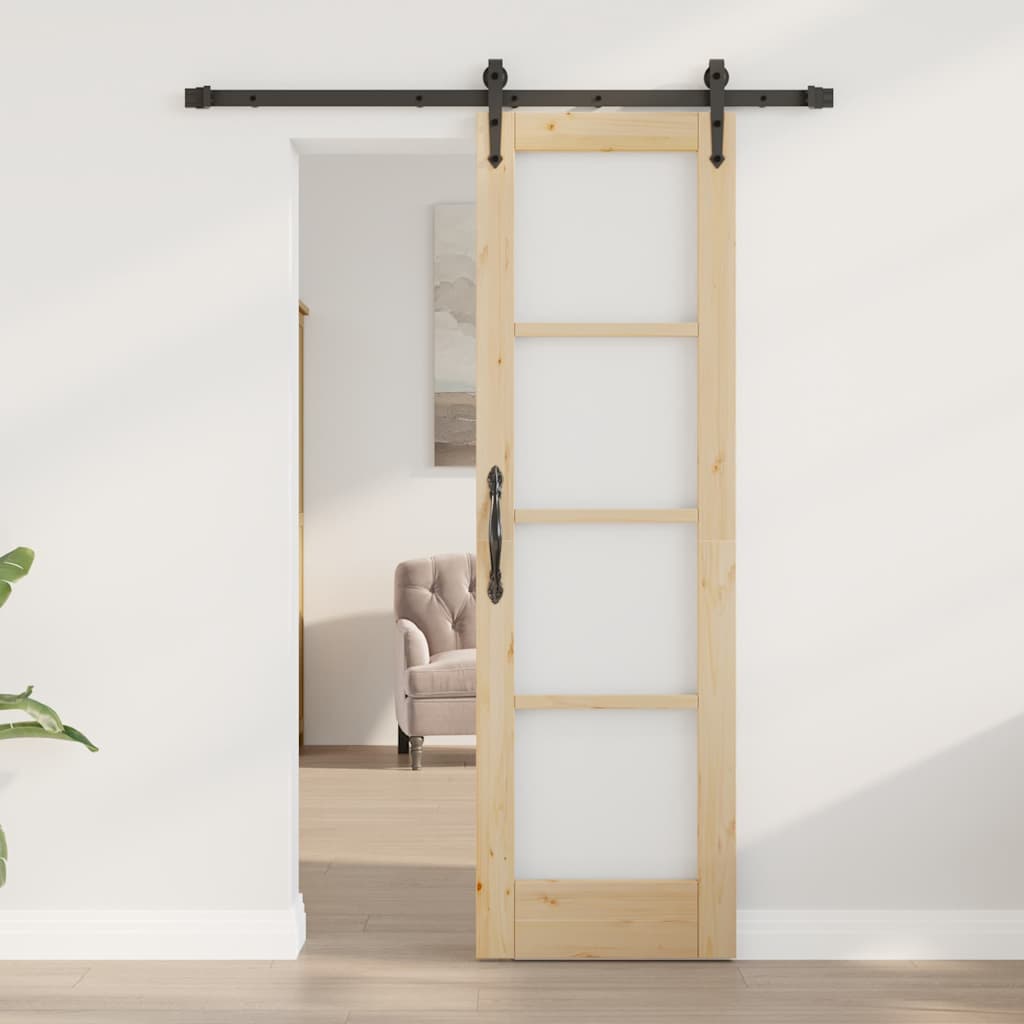 Sliding Door Manual ORKDAL Brown 24 x 78.2 in Wood and metal