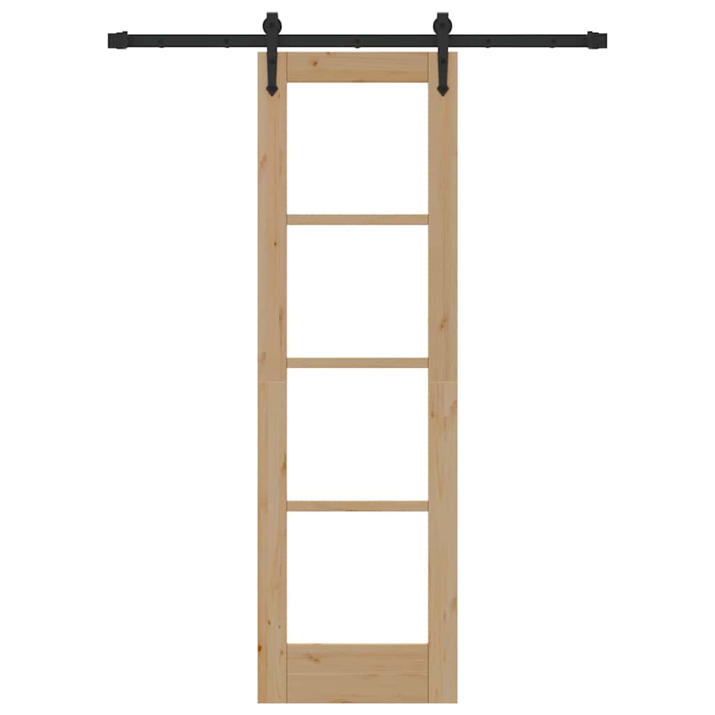 Sliding Door Manual ORKDAL Brown 24 x 78.2 in Wood and metal