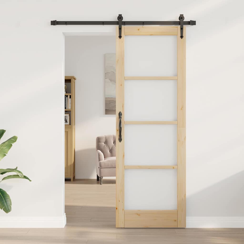 Sliding Door Manual ORKDAL Brown 28.9 x 83.1 in Wood and metal