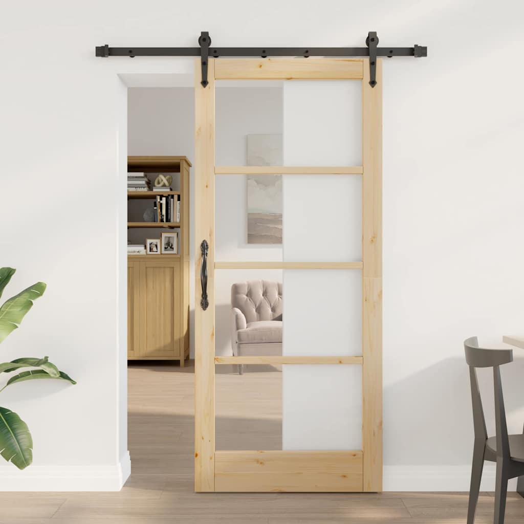 Sliding Door Manual ORKDAL Brown 30.7 x 79.5 in Wood and metal