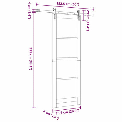 Sliding Door Manual ORKDAL White 30.7 x 79.5 in Wood and metal