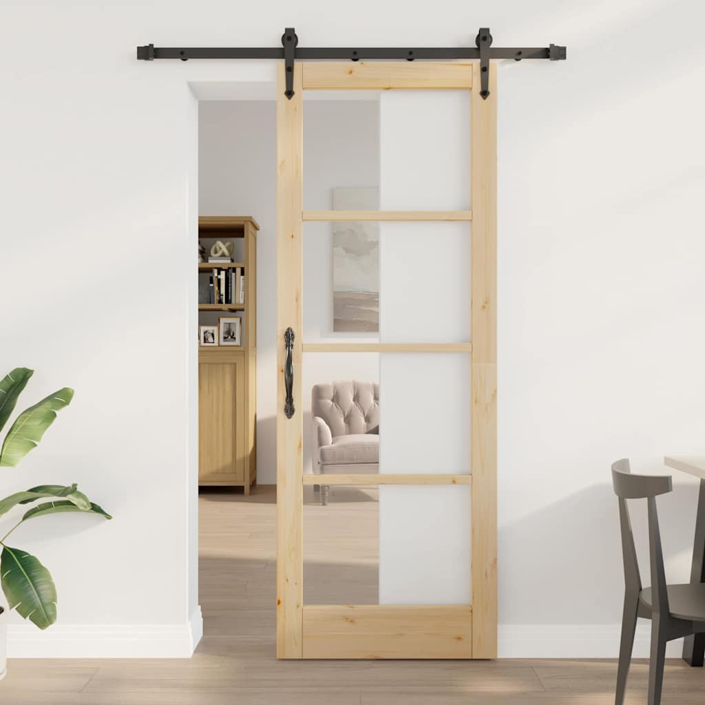 Sliding Door Manual ORKDAL Brown 30.7 x 83.1 in Wood and metal