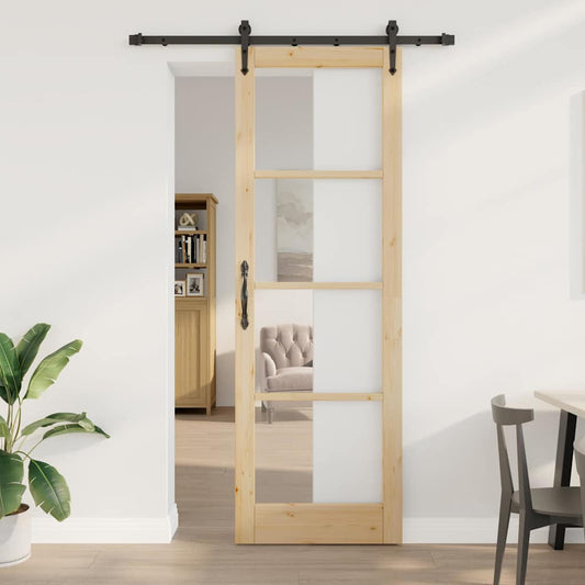 Sliding Door Manual ORKDAL Brown 30.7 x 91.3 in Wood and metal