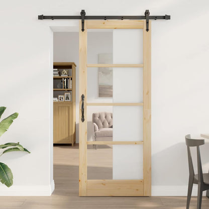 Sliding Door Manual ORKDAL Brown 32.7 x 79.5 in Wood and metal