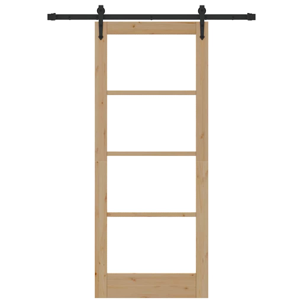 Sliding Door Manual ORKDAL Brown 32.7 x 79.5 in Wood and metal