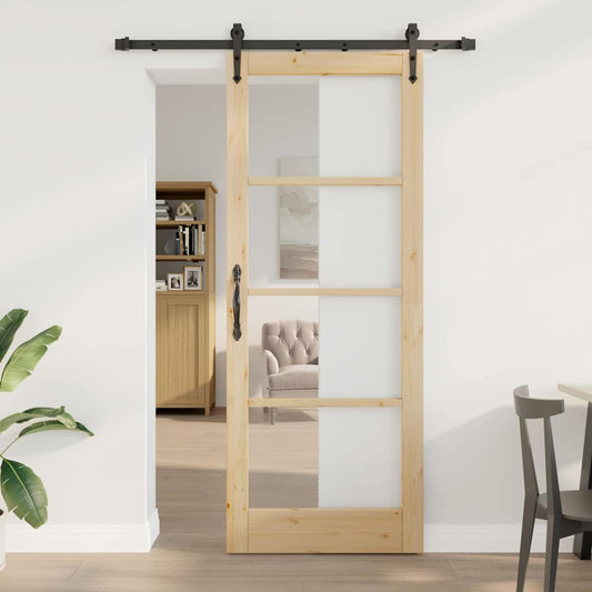 Sliding Door Manual ORKDAL Brown 32.7 x 83.1 in Wood and metal