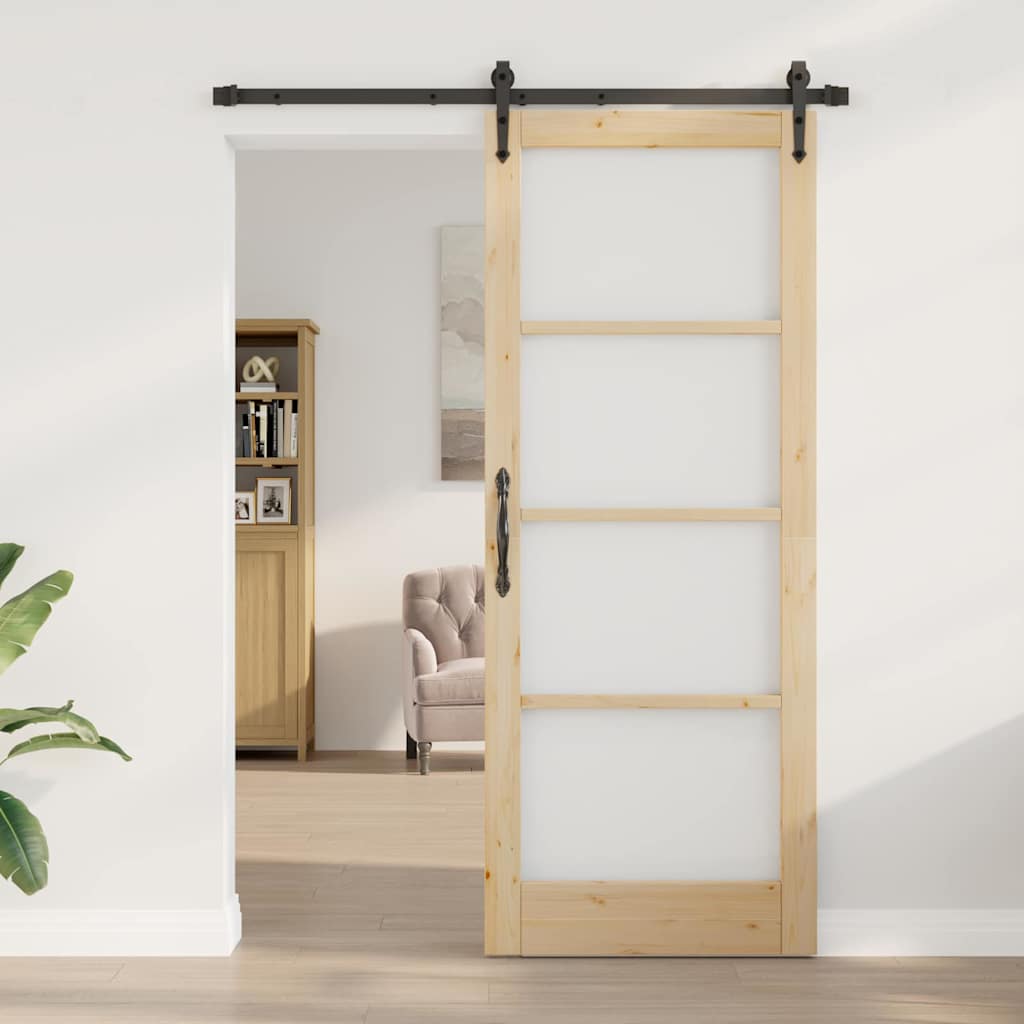 Sliding Door Manual ORKDAL Brown 32.7 x 83.1 in Wood and metal