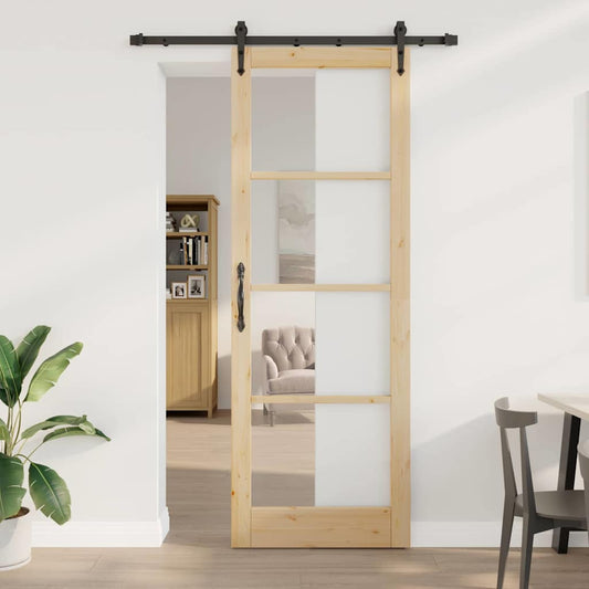 Sliding Door Manual ORKDAL Brown 32.7 x 91.4 in Wood and metal