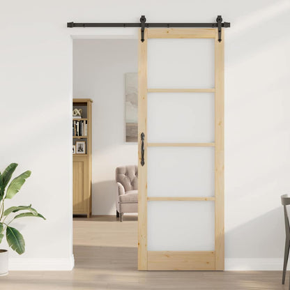 Sliding Door Manual ORKDAL Brown 32.7 x 91.4 in Wood and metal