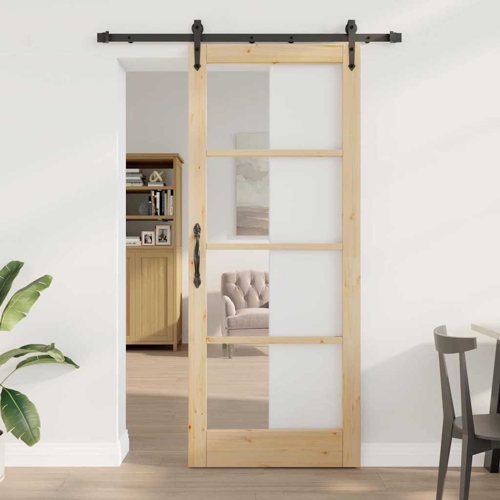 Sliding Door Manual ORKDAL Brown 33.9 x 83.1 in Wood and metal