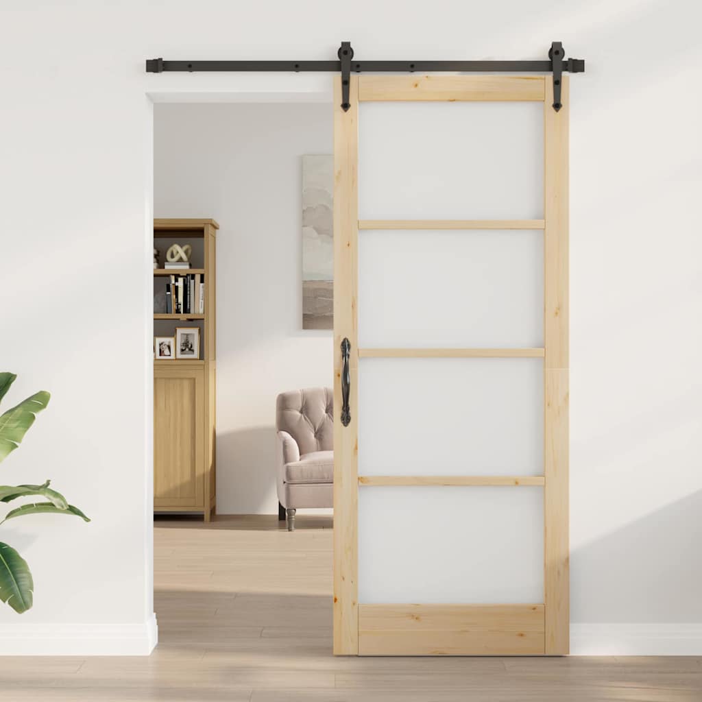 Sliding Door Manual ORKDAL Brown 33.9 x 83.1 in Wood and metal
