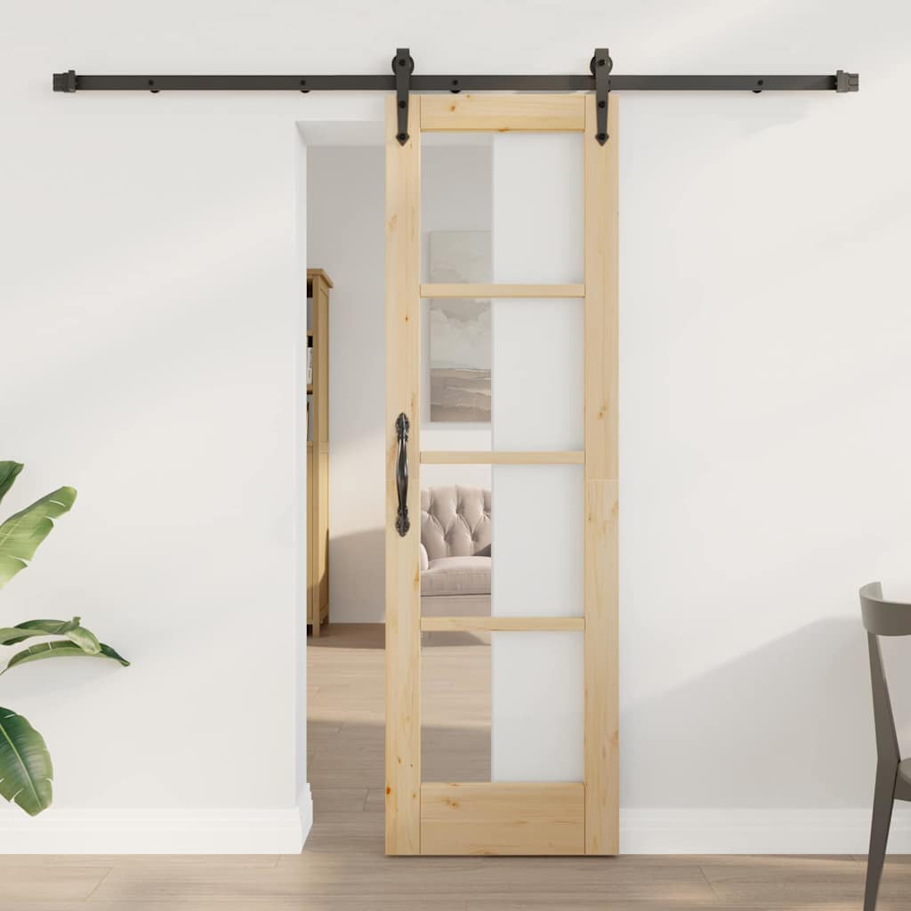 Sliding Door Manual ORKDAL Brown 24 x 78.2 in Wood and metal