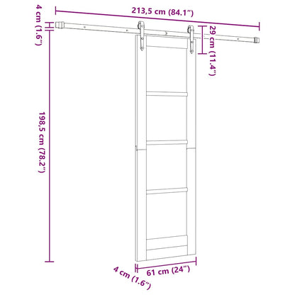 Sliding Door Manual ORKDAL Brown 24 x 78.2 in Wood and metal