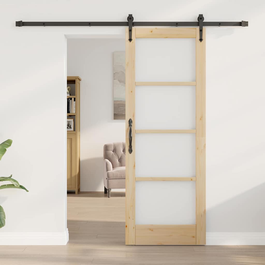 Sliding Door Manual ORKDAL Brown 29 x 78 in Wood and metal