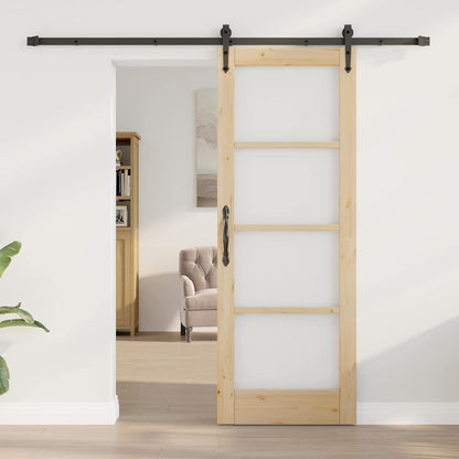 Sliding Door Manual ORKDAL Brown 29 x 78 in Wood and metal
