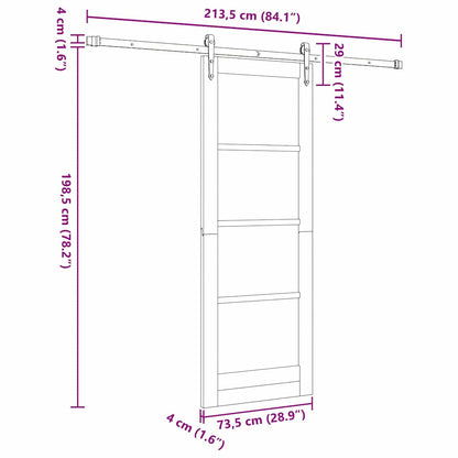 Sliding Door Manual ORKDAL Brown 29 x 78 in Wood and metal