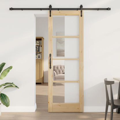 Sliding Door Manual ORKDAL Brown 28.9 x 83.1 in Wood and metal