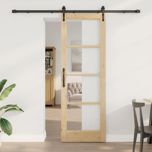 Sliding Door Manual ORKDAL Brown 28.9 x 83.1 in Wood and metal