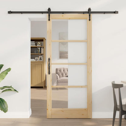 Sliding Door Manual ORKDAL Brown 30.7 x 79.5 in Wood and metal