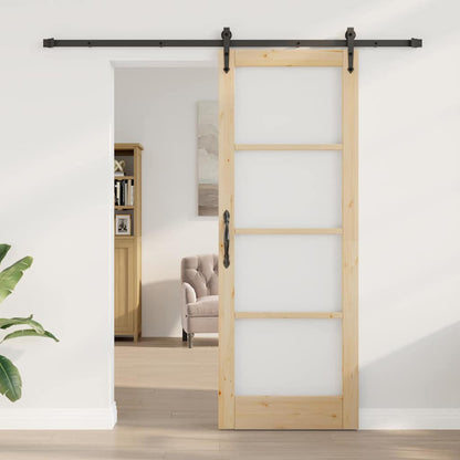 Sliding Door Manual ORKDAL Brown 30.7 x 83.1 in Wood and metal