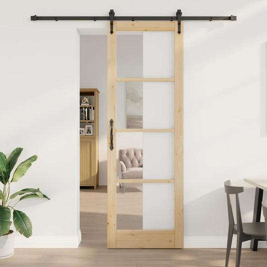 Sliding Door Manual ORKDAL Brown 30.7 x 91.3 in Wood and metal