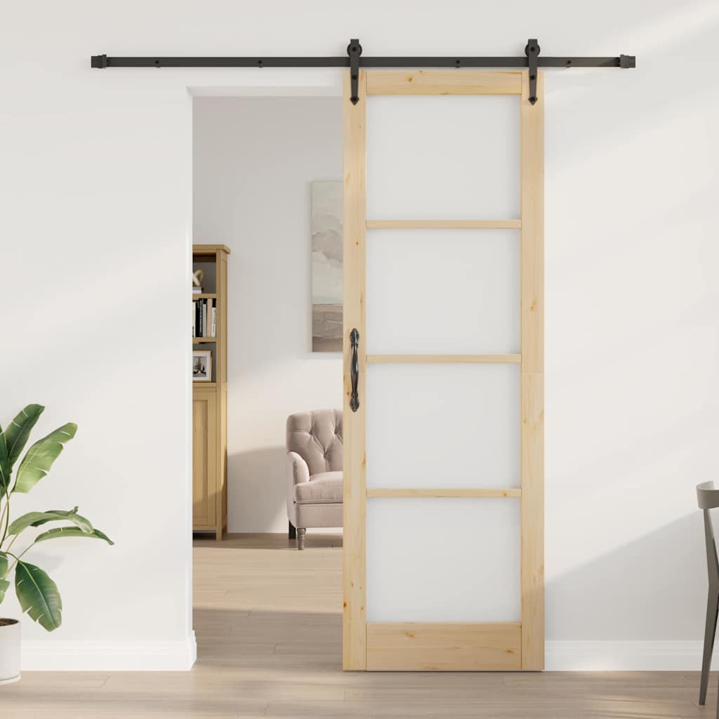 Sliding Door Manual ORKDAL Brown 30.7 x 91.3 in Wood and metal