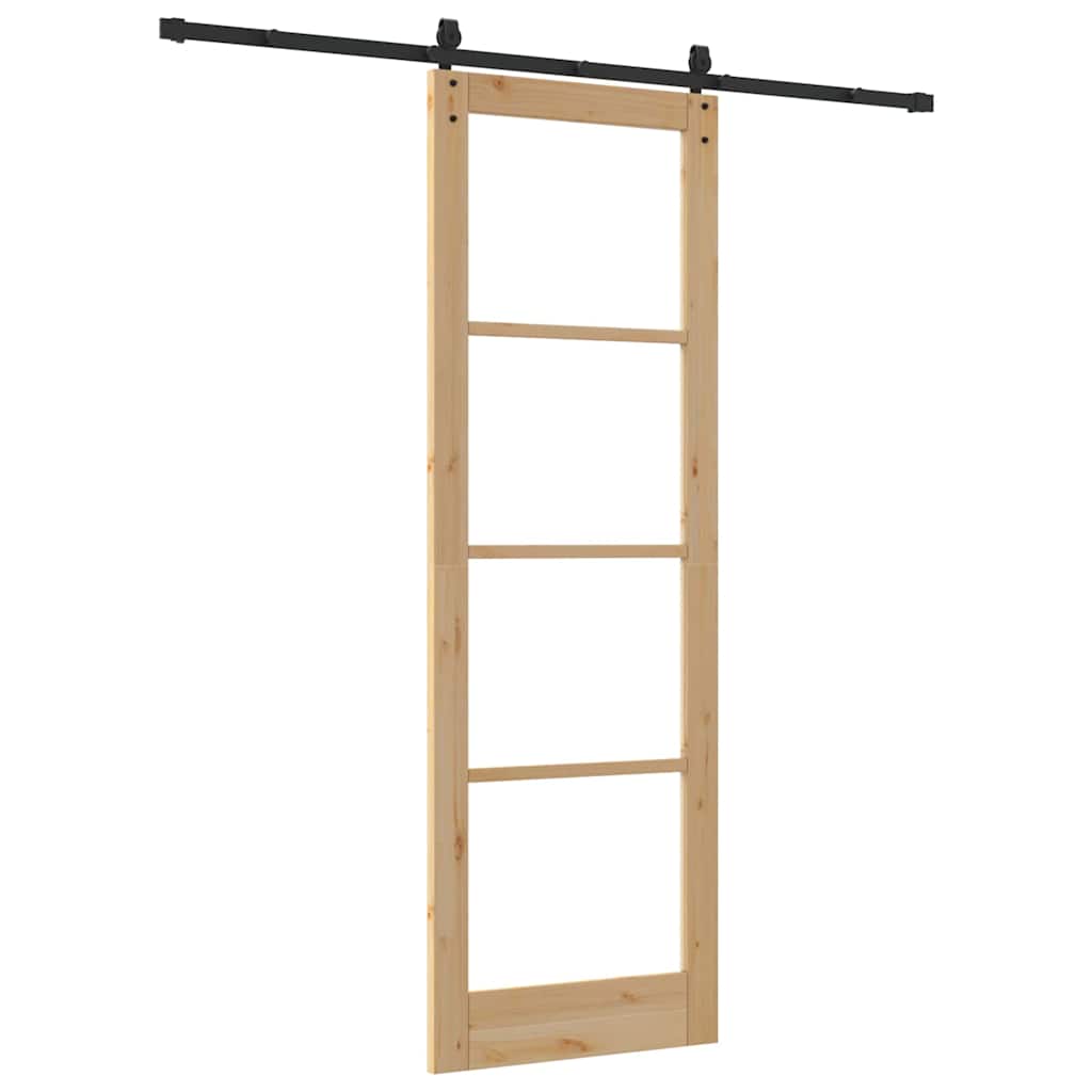 Sliding Door Manual ORKDAL Brown 30.7 x 91.3 in Wood and metal