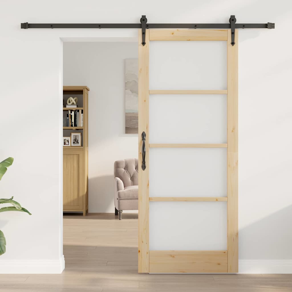 Sliding Door Manual ORKDAL Brown 32.7 x 79.5 in Wood and metal