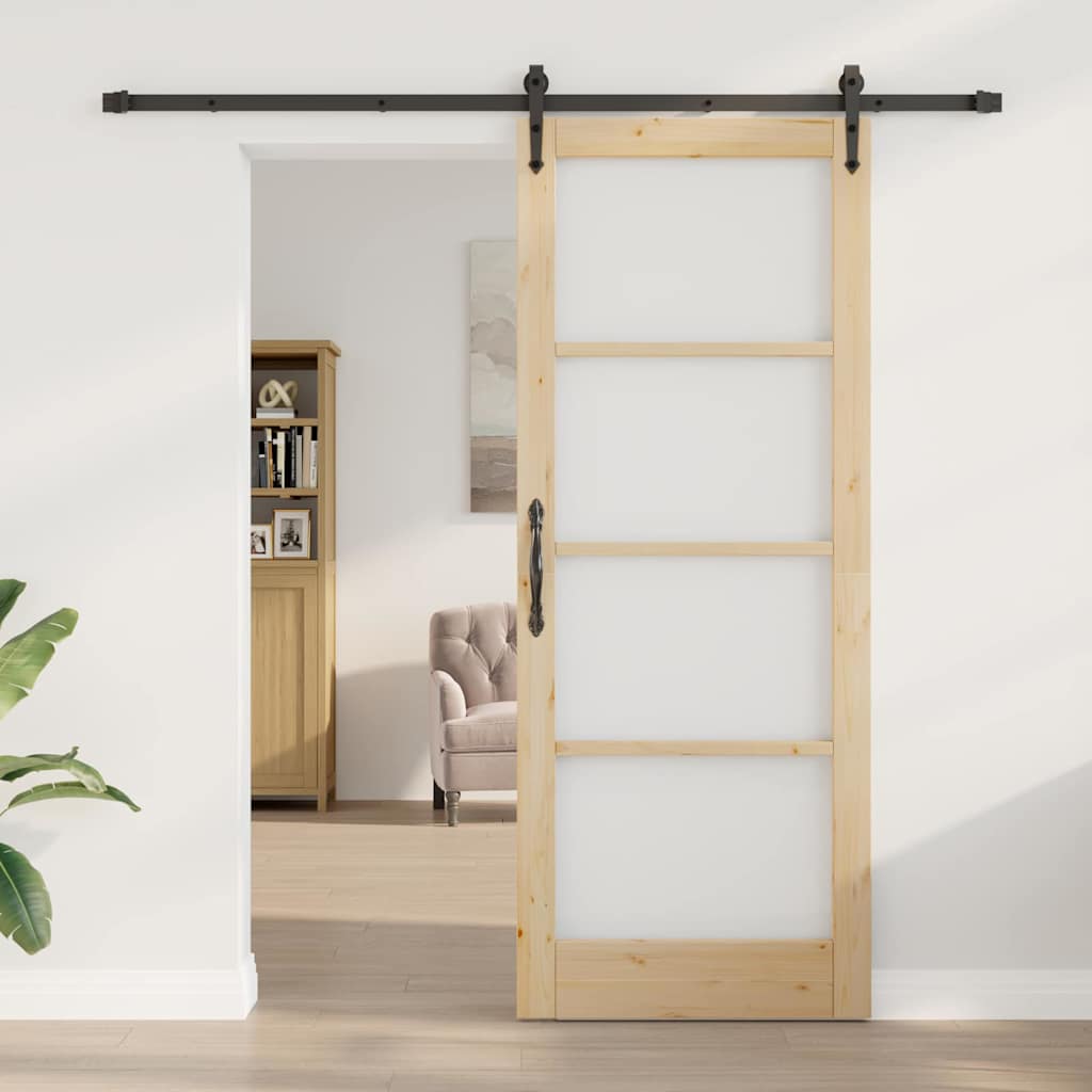 Sliding Door Manual ORKDAL Brown 32.7 x 83.1 in Wood and metal