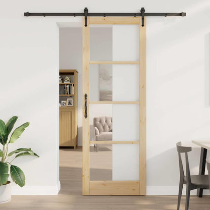 Sliding Door Manual ORKDAL Brown 32.7 x 91.4 in Wood and metal