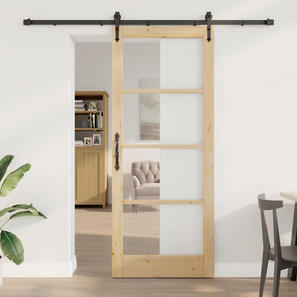 Sliding Door Manual ORKDAL Brown 33.9 x 83.1 in Wood and metal