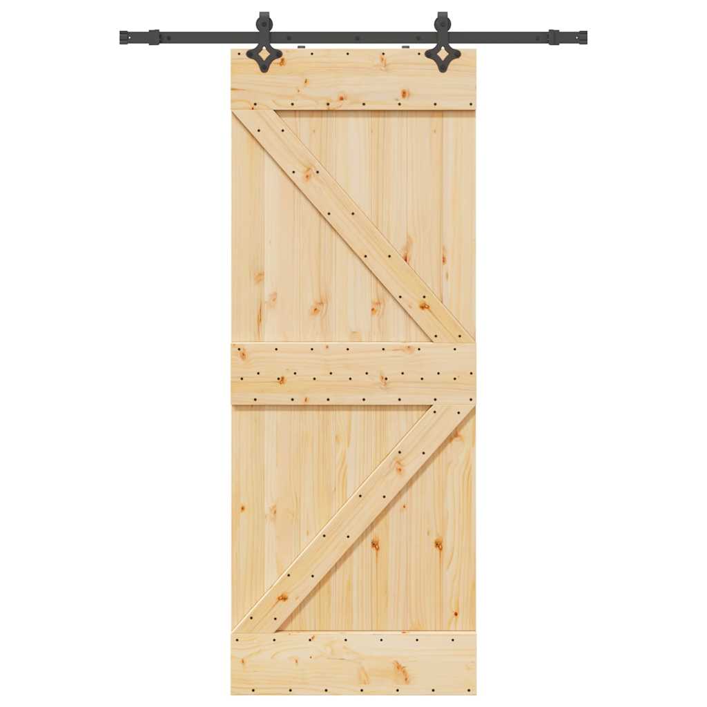 Sliding Door with Hardware Set 31.5x82.7" Solid Wood Pine